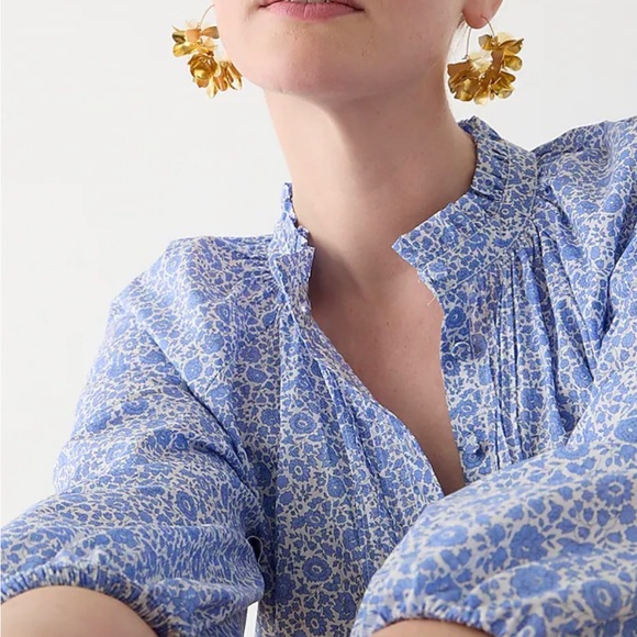 J.Crew Ruffle-collar mini dress in Liberty® D'Anjo Coast fabric Size/XXS - Picture 4 of 6